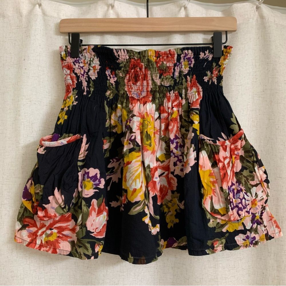 Top shop Palaka Multicolored Floral Printed Double Lined Cotton Mini Skirt 2